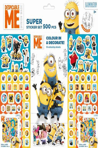 MINIONS SUPER STICKERS SET 500 PEGATINAS