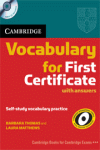 CAMBRIDGE VOCABULARY FIRST CERT WITH KEY + CD