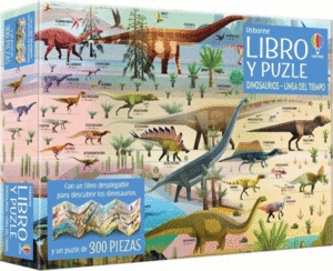 DINOSAURIOS LINEA DEL TIEMPO  LIBRO+PUZLE 300 PZAS