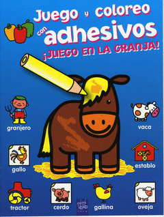 JUEGO EN LA GRANJA JUEGO Y COLOREO ADHESIVOS