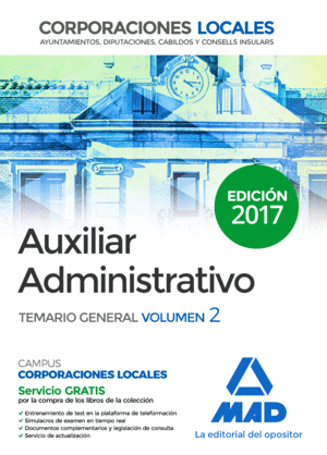 AUXILIAR ADMINISTRATIVO CCLL TEMARIO 2 2017