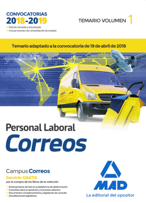 CORREOS PERSONAL LABORAL 1 TEMARIO 2018 -2019