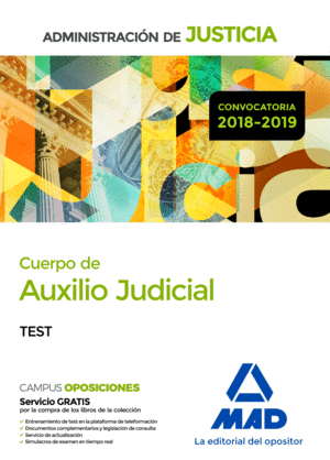 CUERPO AUXILIO JUDICIAL TEST JUSTICIA 2018-19