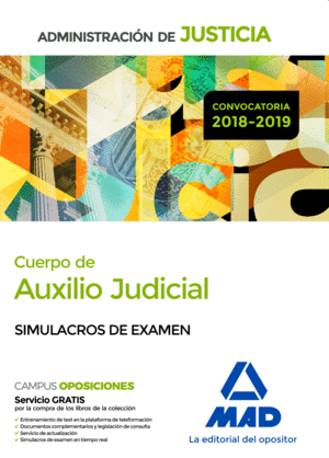 CUERPO AUXILIO JUDICIAL SIMULACROS DE EXAMEN JUSTICIA 2017-18
