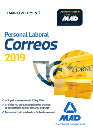CORREOS PERSONAL LABORAL TEMARIO 1 2019
