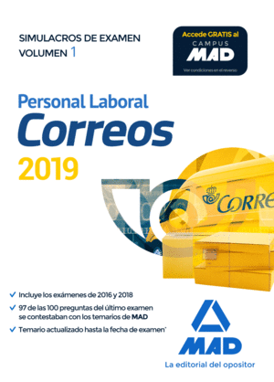 CORREOS PERSONAL LABORAL SIMULACROS EXAMEN 1  2019