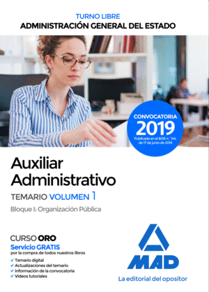 AUXILIAR ADMINISTRATIVO ESTADO 1 TEMARIO