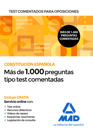 CONSTITUCION ESPAOLA TEST COMENTADOS OPOSICIONES