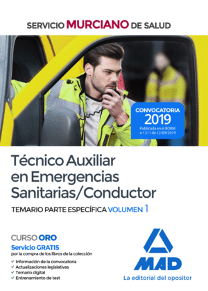 TCNICO AUXILIAR  EMERGENCIAS SANITARIAS/CONDUCTOR 1  TEMARIO ESPECIFICO