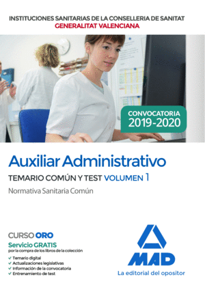 AUXILIAR ADMINISTRATIVO 2019-20 TEMARIO 1 Y TEST PARTE COMUN