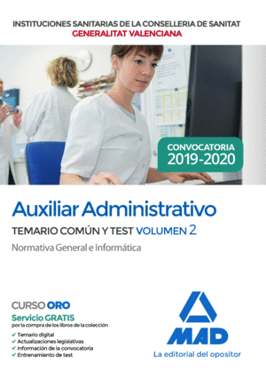 AUXILIAR ADMINISTRATIVO 2019-20 TEMARIO 2 Y TEST PARTE COMUN