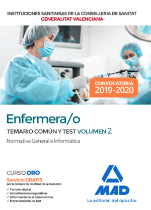 ENFERMERO/A 2019-20 TEMARIO 2 Y TEST PARTE COMUN