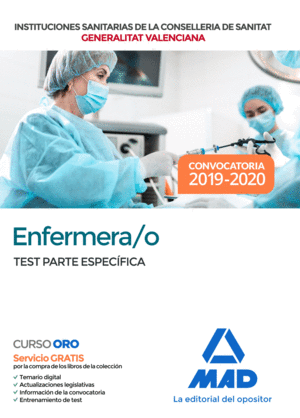 ENFERMERA;O TEST PARTE ESPECIFICA 2020 GENERALITAT