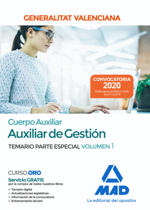 CUERPO AUXILIAR   AUXILIAR DE GESTION TEMARIO 1 ESPECIAL