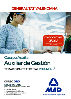 CUERPO AUXILIAR  AUXILIAR DE GESTIN TEMARIO 2 ESPECIAL