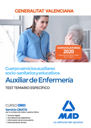 AUXILIAR ENFERMERIA TEST ESPECIFICO  SOCIO-SANITARIOS Y EDUCATIVOS DE LA ADMINISTRACIN D