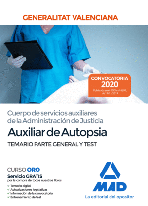 AUXILIAR DE AUTOPSIA TEMARIO Y TES GENERAL  ADMINISTRACION JUSTICIA