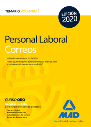 PERSONAL LABORAL TEMARIO 1 CORREOS Y TELGRAFOS 2020
