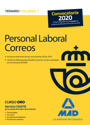 PERSONAL LABORAL CORREOS  TEMARIO 1
