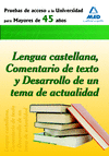 LENGUA CASTELLANA ACCESO 45 A�OS COMENTARIO TEXTO