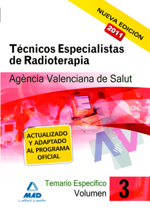 TECNICOS ESPECIALISTAS RADIOTERAPIA 3 TEMARIO AVS