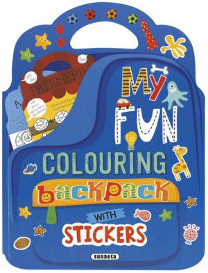 MY FUN COLOURING BACKPACK STICKER AZUL S3414004
