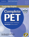 CAMBRIDGE ENGLISH COMPLETE PET WORKBOOK WITHOUT ANSWERS WITH AUDIO CD